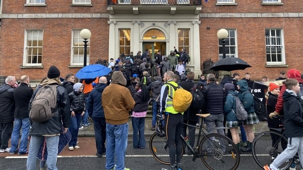 Community members protesting deportation