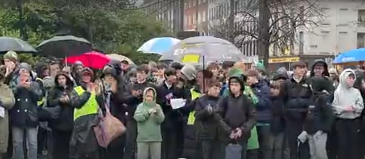 Demonstrators at Irish Department of Justice