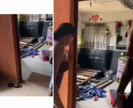 Aggrieved boyfriend and his friends storm home of his ex to collect the properties he purchased for her (video)