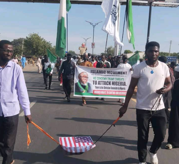 Shi?ite sect members protest against Trump?s invasion threat in Kano