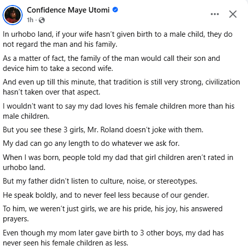 In Urhobo land, female children are not rated but my father rewrote the narrative - Nigerian woman says as she share photo with her sisters