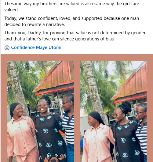 In Urhobo land, female children are not rated but my father rewrote the narrative - Nigerian woman says as she share photo with her sisters