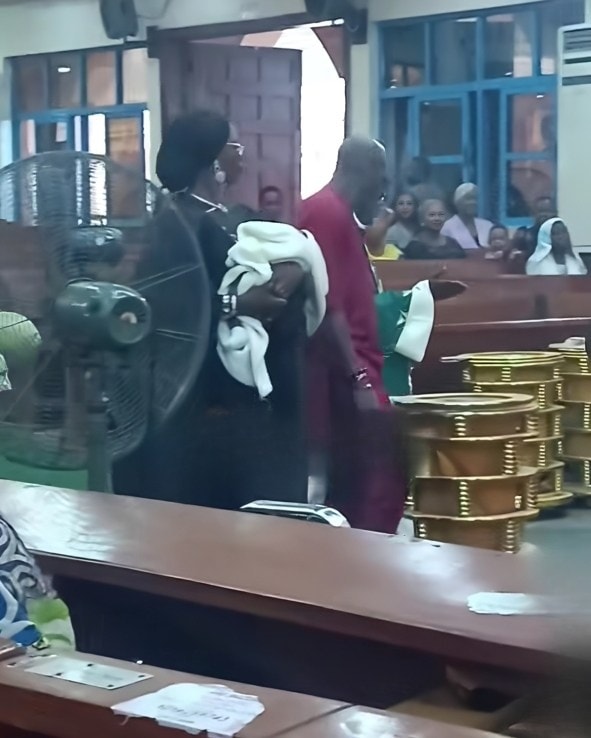 Singer 2Face Idibia and wife, Natasha, dedicate their child (photos)