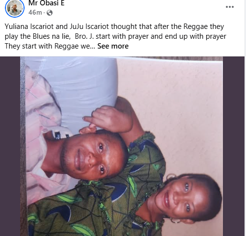 Screenshot of Emmanuel Obasi's social media post with his message.