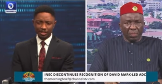Former ADC chairman, Ralph Nwosu, made to apologise to Channels TV anchor during a live interview