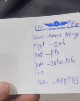 Fintech boss calls out Nigerian airline for allegedly issuing him and other passengers a handwritten ticket