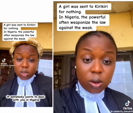 Nigerian lawyer recounts how a girl spent 4-5 months in prison over an offence committed by her brother