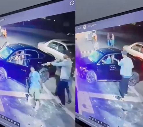Moment gunmen snatched a car from a young man at Alakahia, Port Harcourt (video)