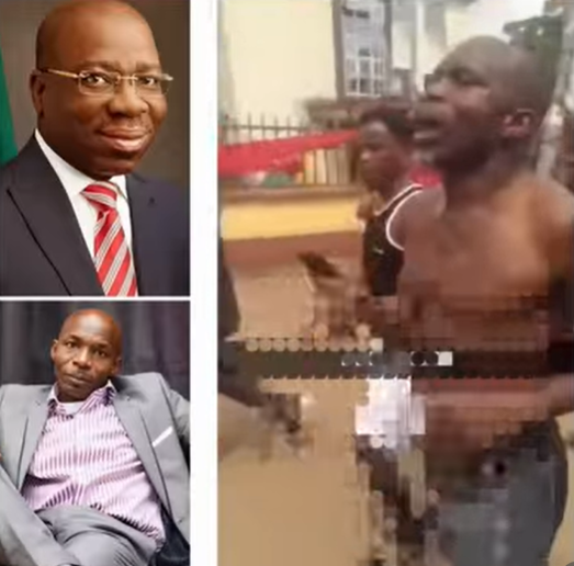 Suspected thugs att@ck and strip n@ked former governor, Godwin Obaseki's cousin over alleged verbal attacks on Oba of Benin