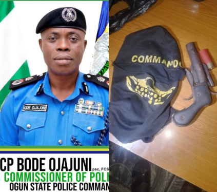 Police nab Father, son in Ogun over possession of pistol, cartridge, mask
