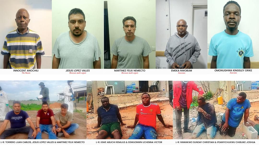 NDLEA busts ?largest ever? meth factory in Nigeria; nabs baron, 3 Mexicans, 6 others