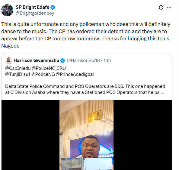Activist, Harrison Gwamnishu, calls out police officers in Delta state police command C Division for having a resident POS operator allegedly used for extortion (video)