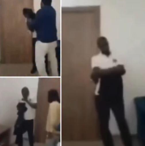 Parents rain sl@ps on teacher for sl@pping their child who pushed him  (video)