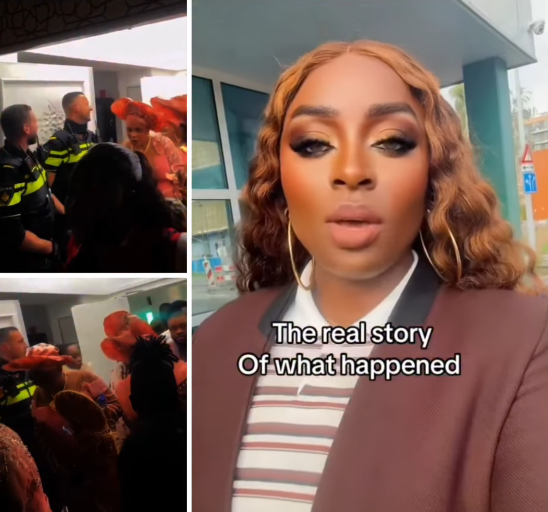 It's because we are black Africans - Woman accuses Dutch police of racism after they shut down a Nigerian wedding over 'noise’ (video)