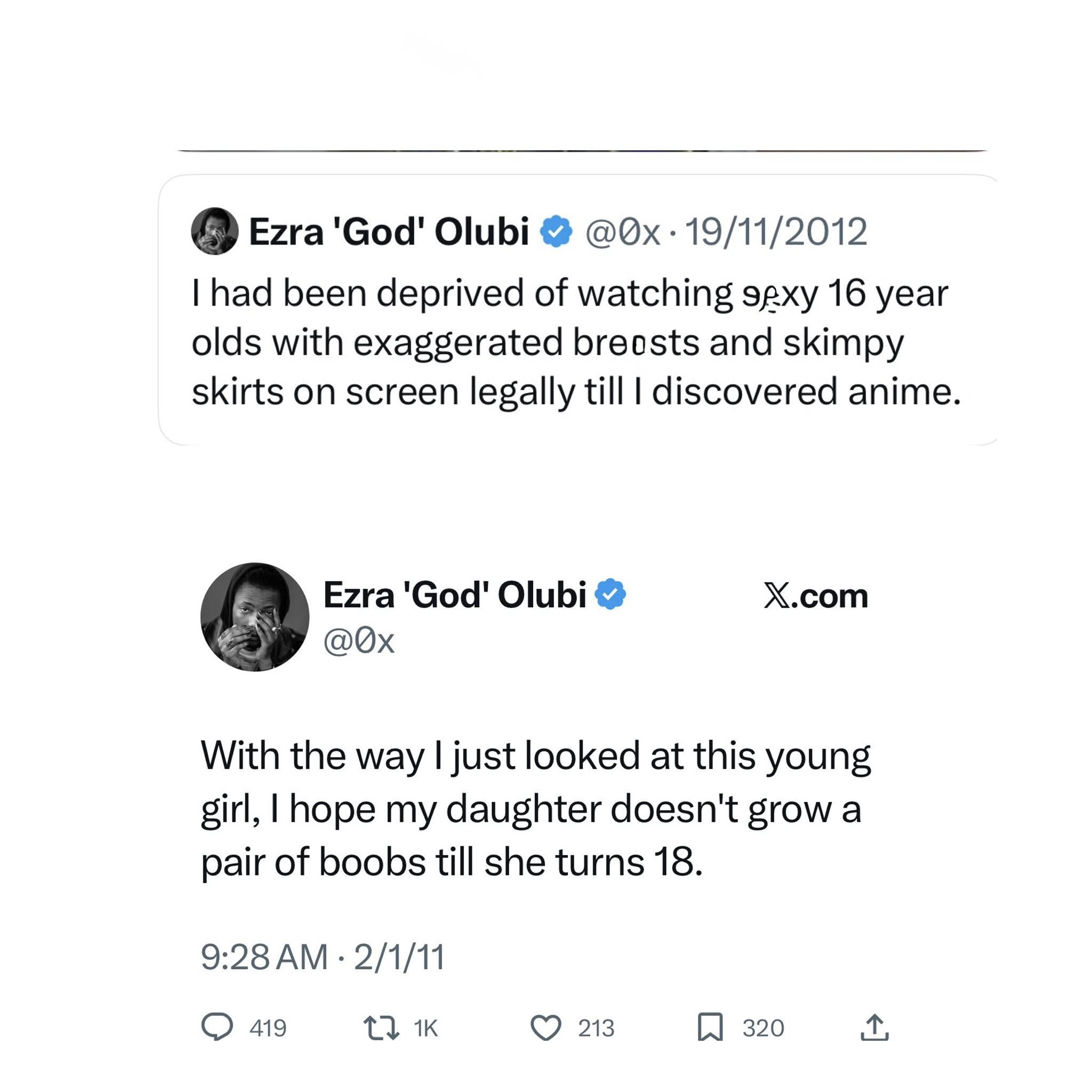 Disturbing tweets linked to Paystack co-founder Ezra Olubi surfaces