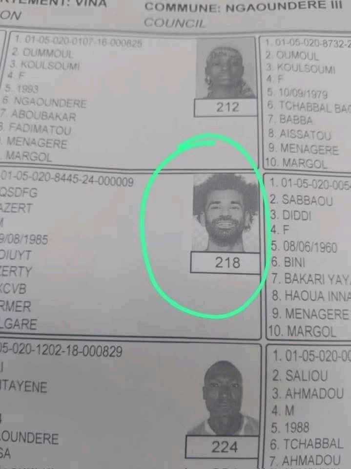 Cameroon presidential election: Football star Mohamed Salah appears on registered voters list