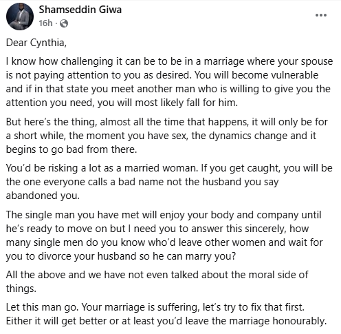 Nigerian woman reveals why she is cheating on her husband