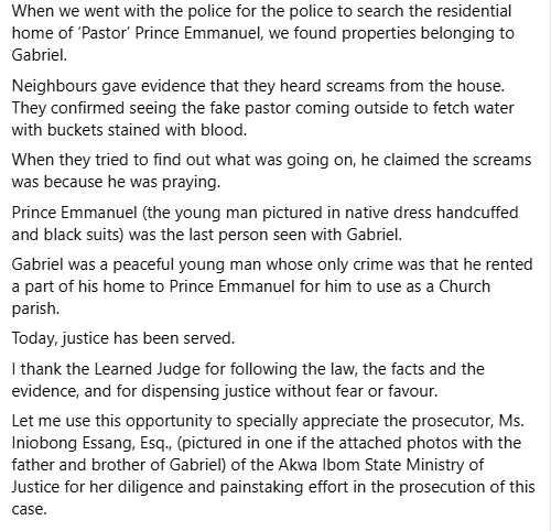 Court sentences pastor to d3ath for m8rder of UNIUYO final year student in Akwa Ibom