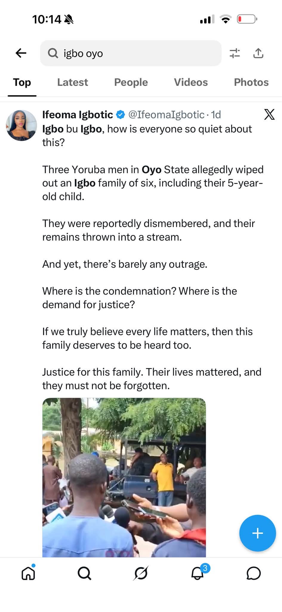 ‘Yoruba patriots’ gather on Facebook to call for k!lling of Igbos in Yoruba land while also celebrating the k!lling of an Igbo family including their 5-year-old child by Yoruba touts in Oyo