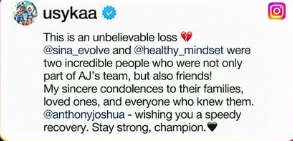 ?Stay Strong? ?Boxing champion, Oleksandr Usyk sends message to Anthony Joshua after car crash incident