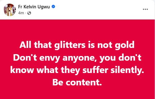 All that glitters is not gold - Catholic priest warns against envy amid Regina Daniels and Ned Nwoko