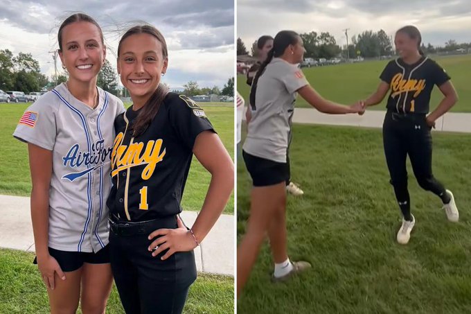 High school softball player discovered long-lost sister on opposing team after teammate noticed the striking resemblance