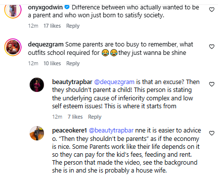 Nigerian mum berates parents who refuse to adhere to school dress codes during Independence Day celebration