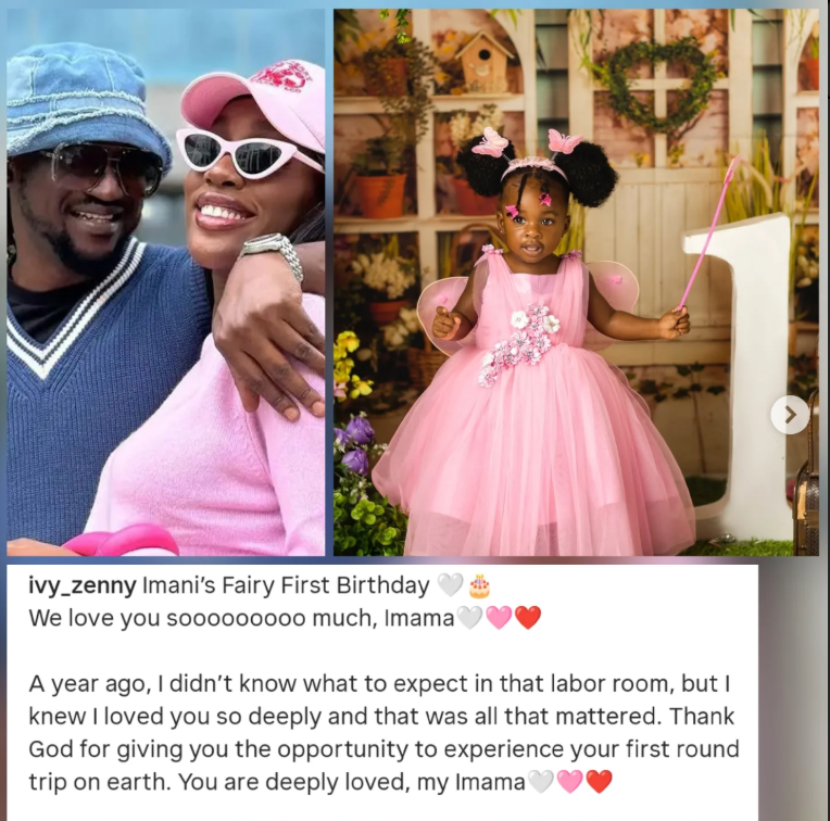Paul Okoye and wife Ivy Ifeoma celebrate daughter Imani as she clocks one
