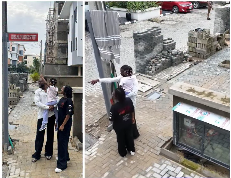 Adekunle Gold gets a street named after him in Lagos, celebrates with Simi and their daughter