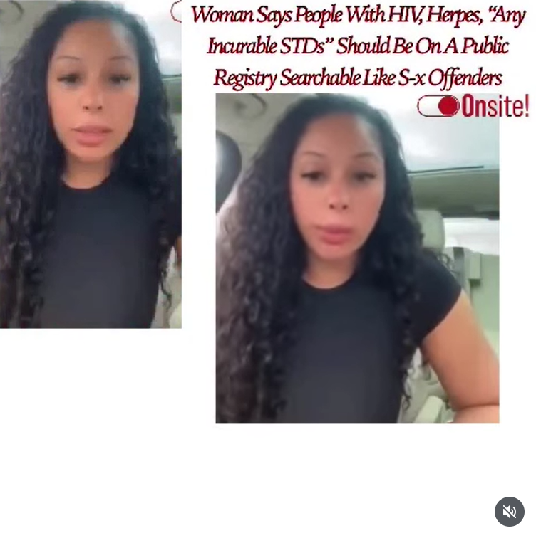 American woman sparks debate after saying people with HIV and incurable STDs should be listed in a national database like sex offenders