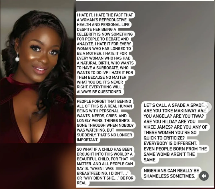 BBNaija?s Uriel Oputa condemns online shaming of women over motherhood choices