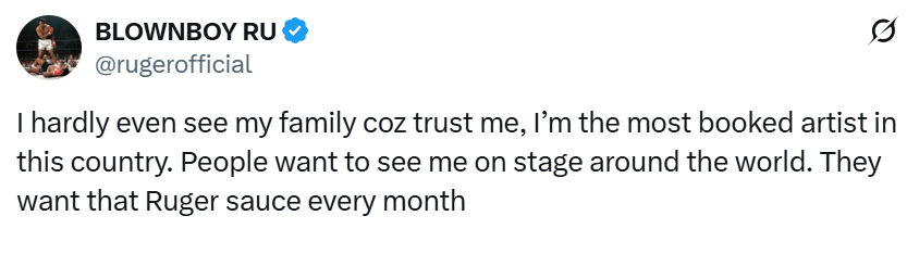 Being on the road has really affected my love life Ruger opens up on how constant touring has affected his love life