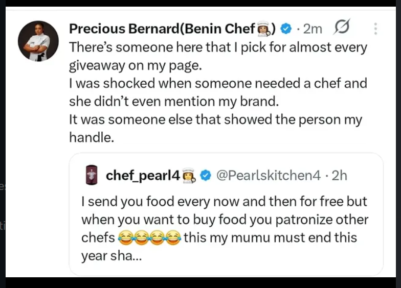 Nigerian Chef expresses disappointment after frequent giveaway recipient fails to recommend her brand