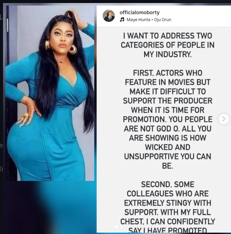 Actress Omoborty calls out colleagues over lack of support and poor movie promotion culture