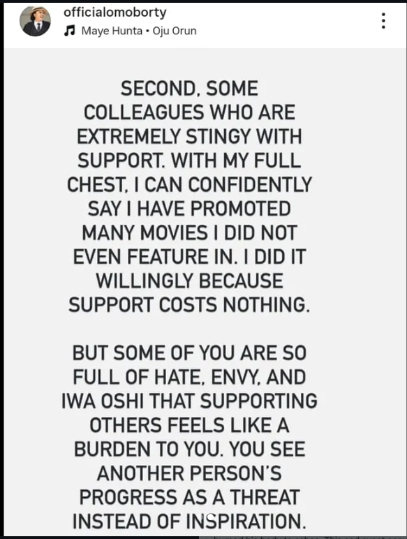 Actress Omoborty calls out colleagues over lack of support and poor movie promotion culture