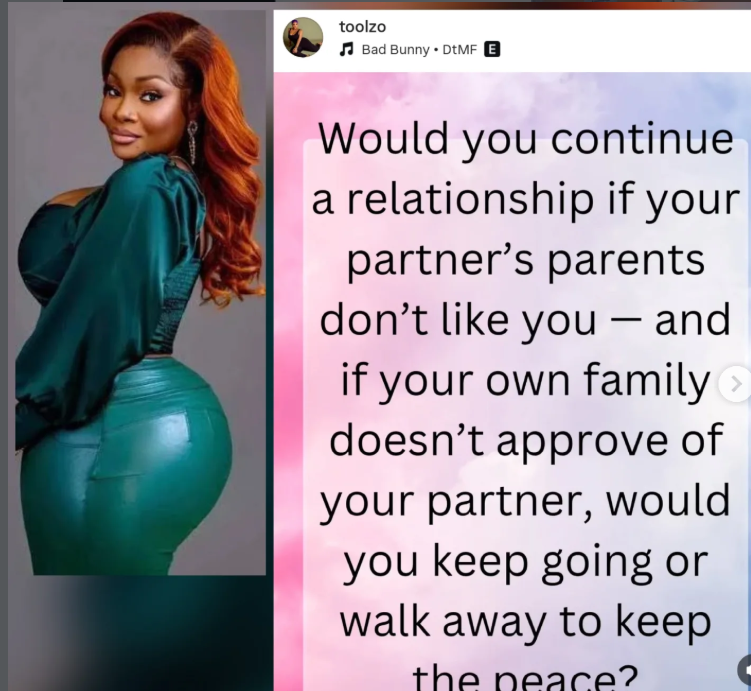 Media personality,Toolz says she?d walk away if her partner?s mum doesn?t like her