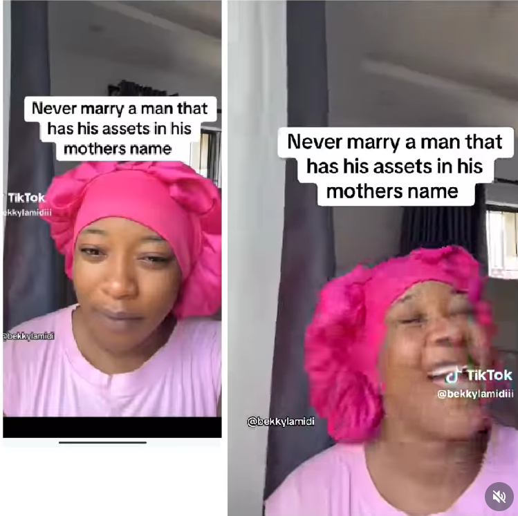 ?Never marry a man whose assets are under his mother?s name? ? Woman issues strong warning to ladies (video)