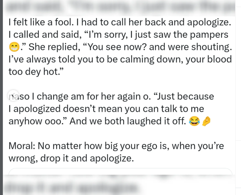 ?I Hate To Apologize? ? Man shares how he yelled at his wife over missing diapers? only to find them inside the same bag