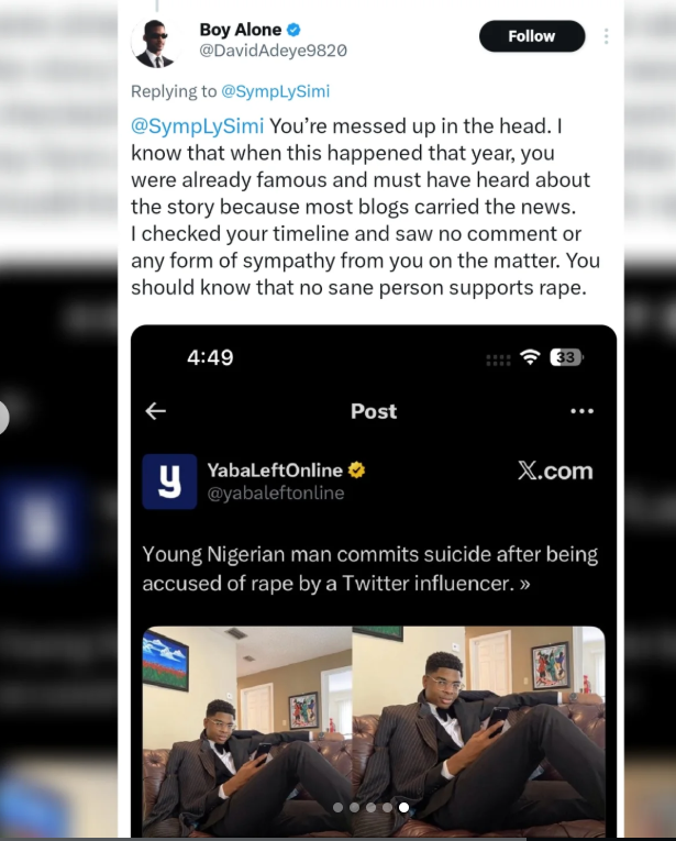 ?If calling out r@p!sts makes you uncomfortable, you need to question yourself? ? Singer Simi sparks debate