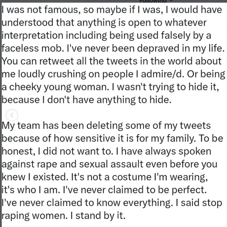 Simi's official statement on <a href=