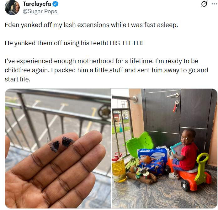 ?My 1-year-old removed my lashes with his teeth? ? Mum shares funny motherhood moment