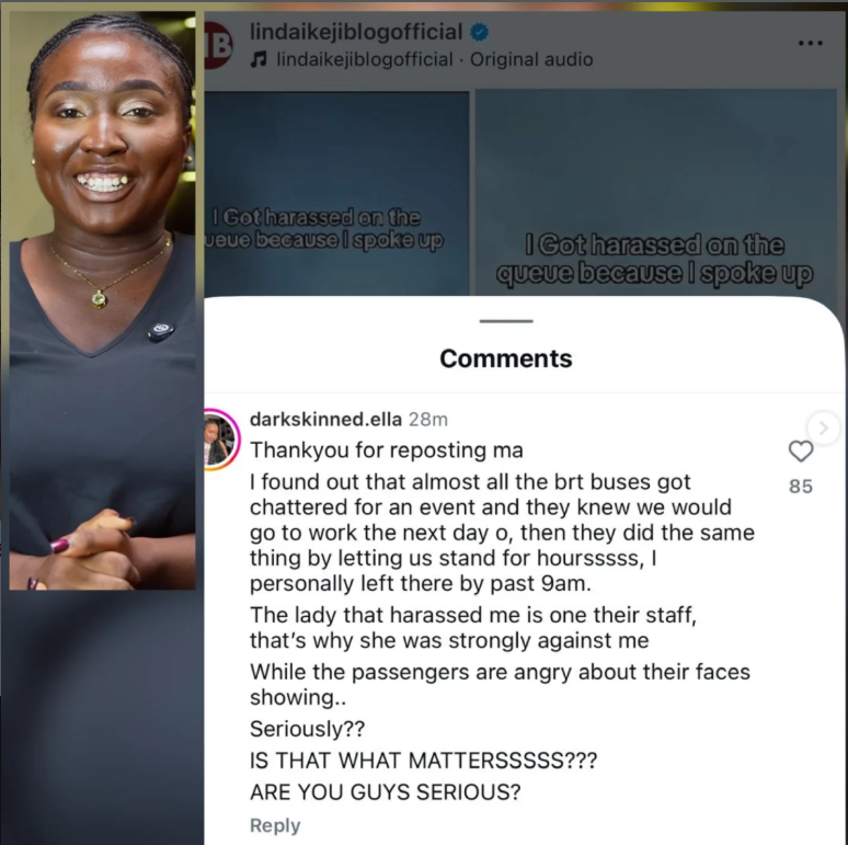 I got harassed on the queue because I spoke up  Lady who called out Lagos govt over BRT shortage shares more details