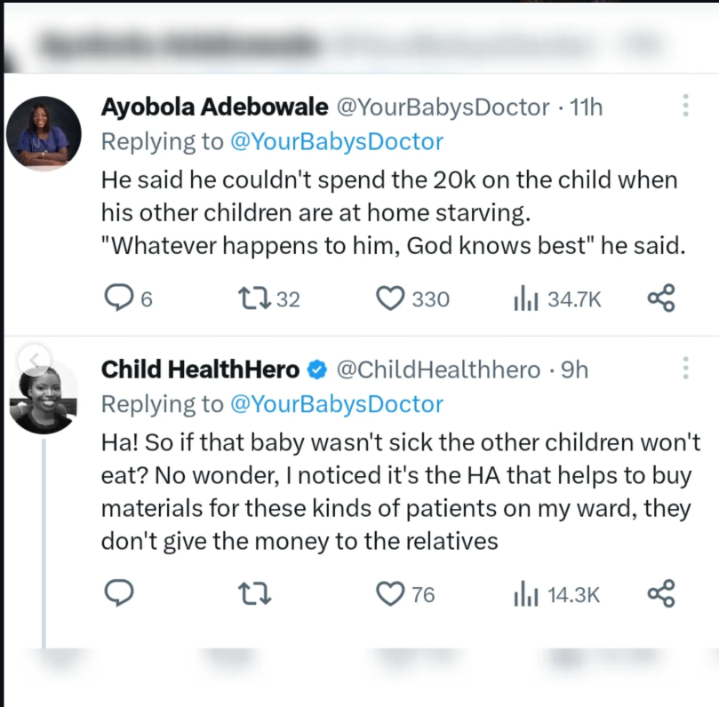 âHe had only â¦9,000 while his wife needed ICU and baby needed SCBUâ â X users share realities of healthcare struggles