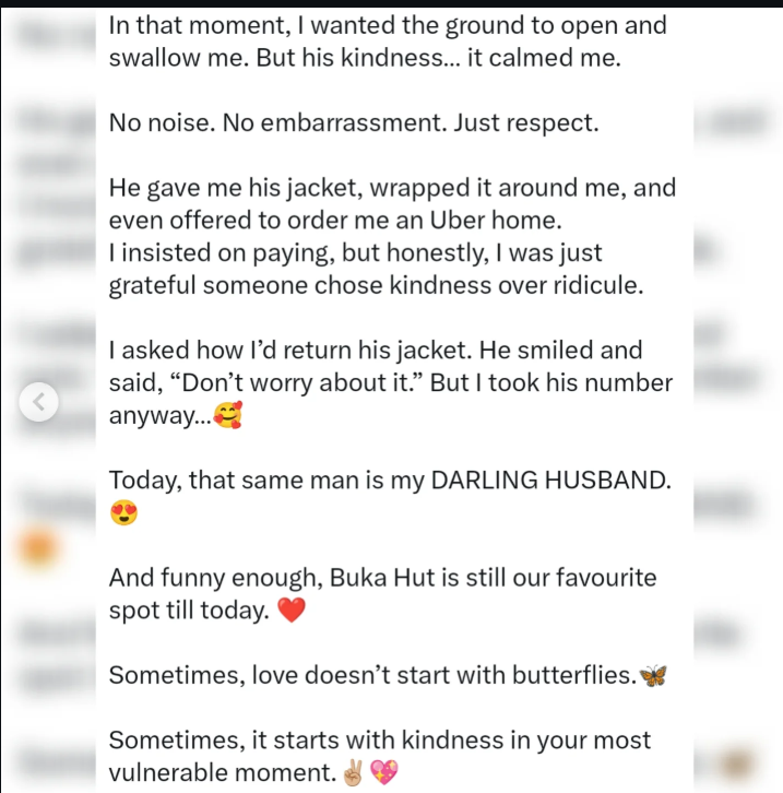 ?I wanted the ground to open up? ? X user shares how an embarrassing moment led to meeting her husband