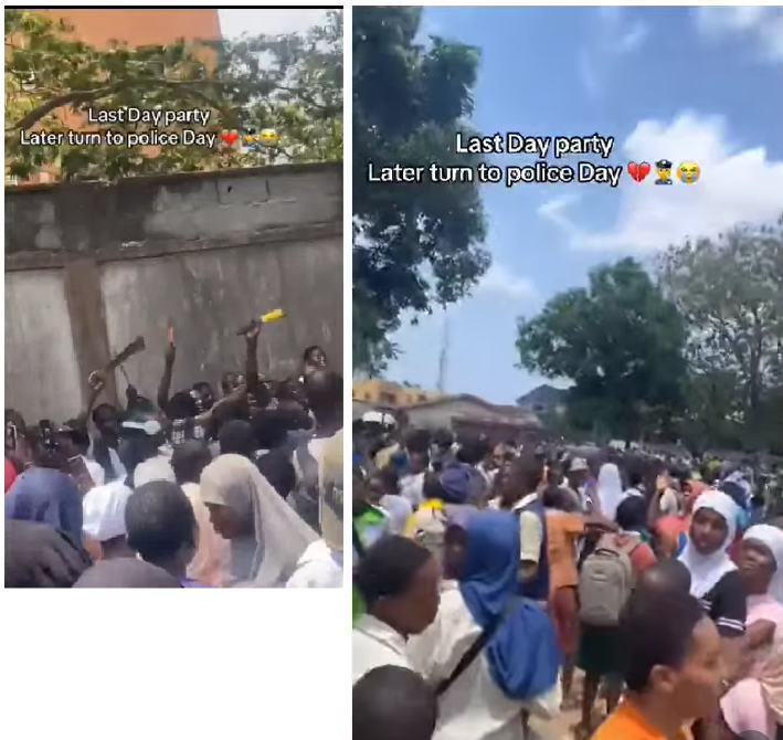 Secondary school students in Mushin spark concern after raising axes and  displaying confraternity signs on last day