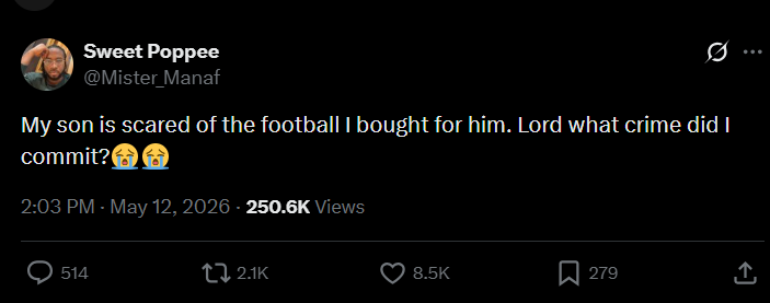 ?My son is scared of the football I bought for him? ? Man laments as hilarious reactions trail post