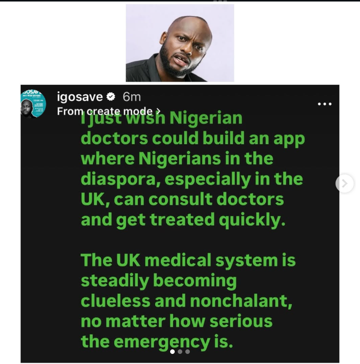 Nigerian doctors should create an app for people abroad Comedian I Go Save speaks on daughters health struggle and UK healthcare system