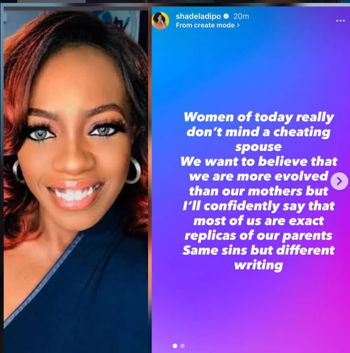 Women today dont mind cheating spouses  Media Personality Shade Ladipo says modern relationships are repeating old patterns in new ways
