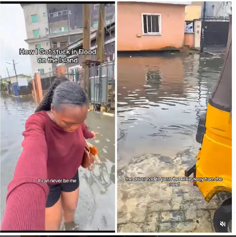 My biggest fear was electrocution - Lady recounts terrifying moment she got stranded in Lagos flood