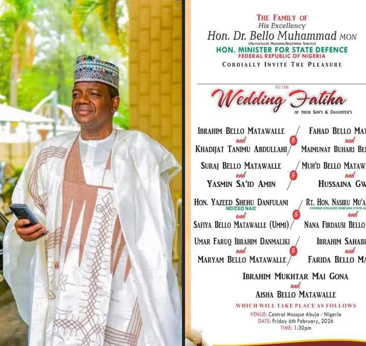 Minister of State for Defence, Bello Matawalle set to marry off 9 of his children same day